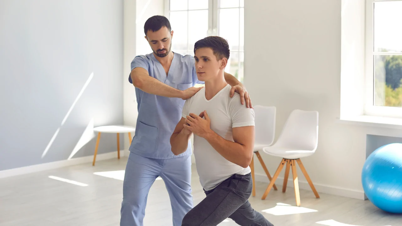 Chiropractor performing posture correction assessment in Fort Lauderdale